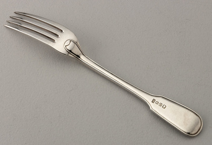 Extremely Rare Cape Silver Fiddle Thread Without Shoulders Table Fork - Lawrence Twentyman (1st example)